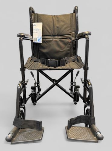 ROLL WITH ME 19" Steel Transport Wheelchair - Lightweight & Foldable