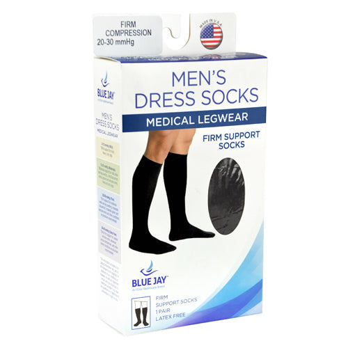 Men's 20-30 mmHg Firm Compression Support Socks - Black Extra Large