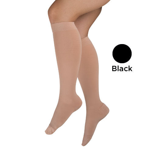 Firm 20-30 mmHg Compression Stockings - XL Black Closed Toe Below Knee - for Varicose Veins & Edema