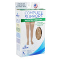 20-30 mmHg Firm Compression Thigh High Stockings - Beige, Stay-Up Top, Closed Toe - Medium