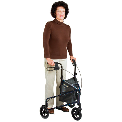 Carex Trio 3-Wheel Rollator Walker - Lightweight, Folding Mobility Aid with Storage Bag