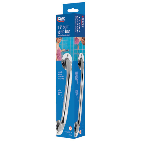 Carex 32-Inch Textured Chrome Grab Bar - Heavy Duty Steel, 250 lbs Capacity