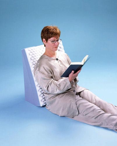 Dual Position Bed Wedge Pillow - Convoluted Foam Support for Back, Neck & Head - 22 x 19-3/4 x 10-1/2 Inch