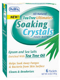 Tea Tree & Peppermint Foot Soak Crystals - Soothes Aches, Fights Fungus - 1 oz packets 6/Pkg