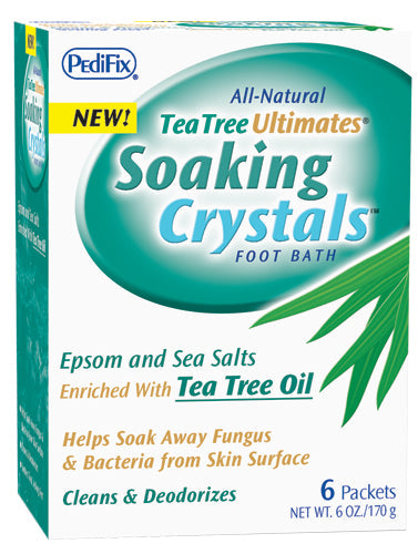 Tea Tree & Peppermint Foot Soak Crystals - Soothes Aches, Fights Fungus - 1 oz packets 6/Pkg