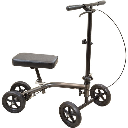Roscoe Economy Knee Scooter - Sterling Grey - Steerable, Folding Knee Walker