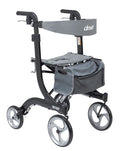 Nitro Tall Aluminum Rollator - Black - Euro-Style Mobility Walker with 10" Casters