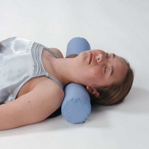 Alex Orthopedic Cervical Roll Pillow for Neck Pain Relief - 4 x 19 Inch - Blue