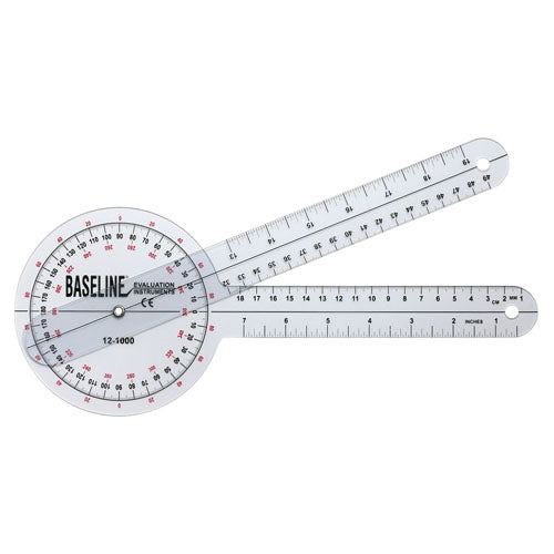 360 Degree Goniometer - 12 Inch Plastic - Physical Therapy Range of Motion Tool