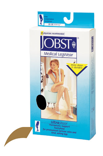 Jobst Ultrasheer 20-30 mmHg Pantyhose - Sun Tan, Large - Compression Stockings for Women