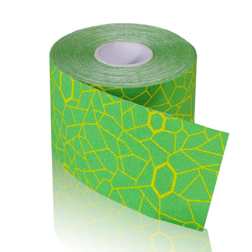 TheraBand Kinesiology Tape - 2 inch x 16.4 ft Standard Roll - Green/Yellow - Athletic Support & Injury Recovery