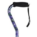 Mauve Floral Offset Handle Aluminum Cane - Adjustable, 300lb Capacity