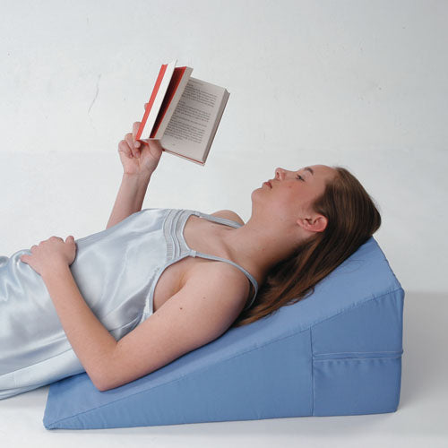 Alex Ortho Bed Wedge 24x24x10 Blue - Case of 2 - Firm Foam for Back & Neck Support, Breathing & Swelling Relief
