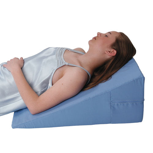 Alex Ortho Bed Wedge 24x24x10 Blue - Case of 2 - Firm Foam for Back & Neck Support, Breathing & Swelling Relief