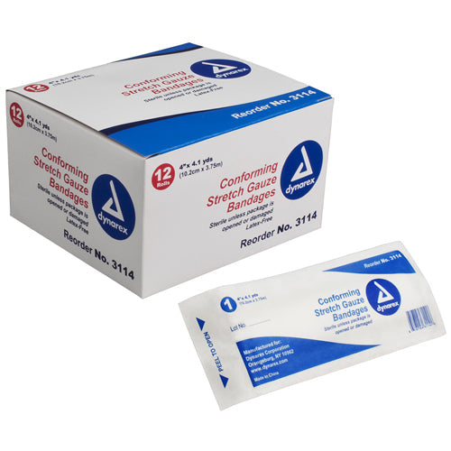 Vital-Roll Sterile Conforming Gauze Roll 4 Inch x 4.1 Yards - 12 Count
