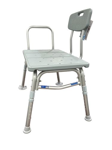Bathroom Transfer Bench with Adjustable Height and Reversible Back, Blue Jay, Case/2