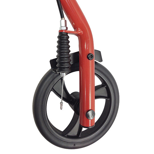 ROLL WITH ME Red Steel Rollator with 6-inch Wheels, Folding, 350 lbs Capacity, Case/2