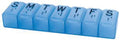 Extra Large 7-Day Pill Organizer with Braille - Translucent Blue