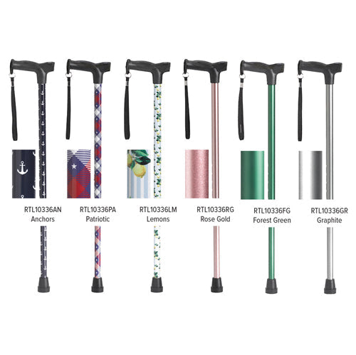 Comfort Grip Aluminum Cane - Graphite Fashion Color, 300 lbs Capacity