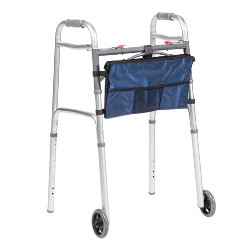 Universal Walker Bag - Navy Blue - Mobility Accessory - Lightweight, Water-Resistant, Multiple Pockets