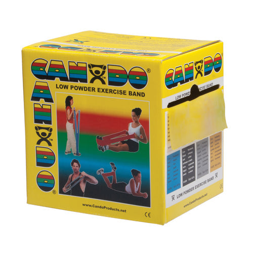 CanDo Yellow X-Light Exercise Band - 50 Yard Dispenser Box - Rehab & Conditioning