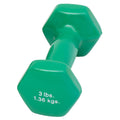 3 Lb Vinyl Dumbbell Weight - Color Coded, Single Ergonomic Cast Iron Hand Weight