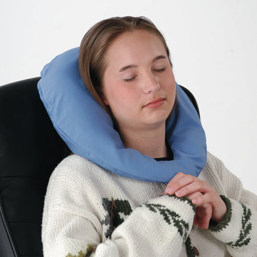 Alex Orthopedic C Shaped Travel Pillow - Neck Support & Comfort, Blue, Washable Cover