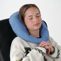 Alex Orthopedic C Shaped Travel Pillow - Neck Support & Comfort, Blue, Washable Cover