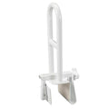 Clamp-On Tub Rail with Adjustable Grip - White Steel Grab Bar for Bathroom Safety
