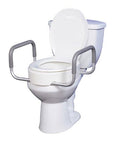 3-inch Raised Toilet Seat with Arms for Elongated Toilets - 300 lb Capacity