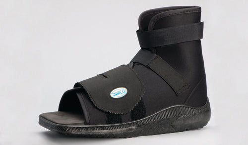 Slimline Cast Boot - Black Square Toe, Extra-Small - Rocker Sole, Adjustable Straps