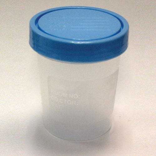 Sterile 4 oz Specimen Cups with Screw Cap - 100 Count Box