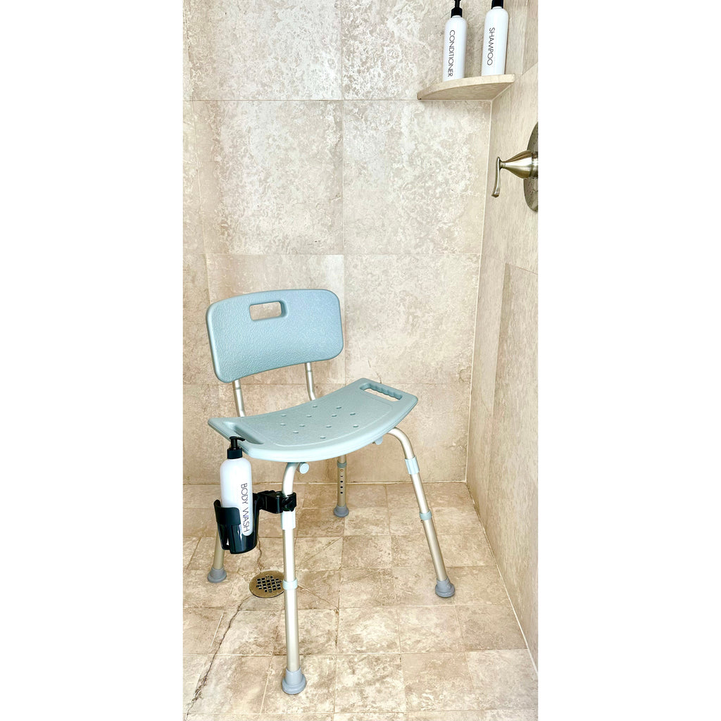 Blue Jay Bathroom Shower Chair with Back, Adjustable Height, 300 lb Capacity - Cs/4