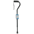 Blue Jay Soft Foam Offset Handle Cane, Black, Adjustable Aluminum Walking Cane with Wrist Strap