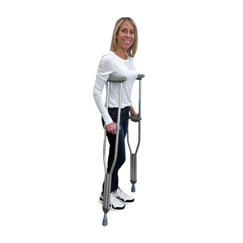 Durable Aluminum Crutches for Tall Adults 5'10" to 6'6" - 350lb Capacity - Case of 8 Pairs