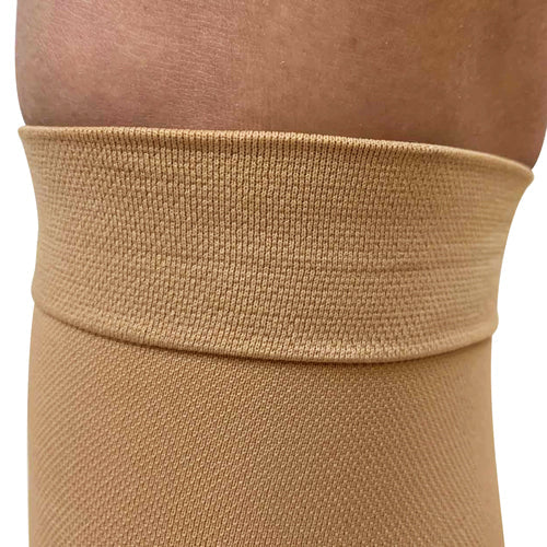 30-40 mmHg Compression Stockings, Below Knee, Closed Toe, Large - Beige
