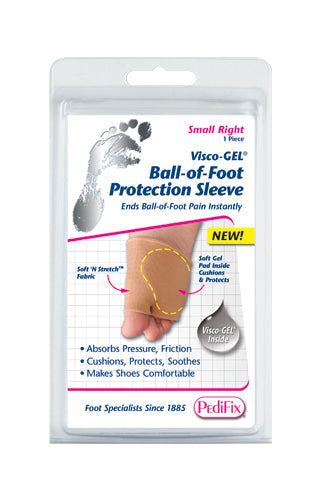 Visco-GEL Ball-of-Foot Sleeve - Metatarsal Pad for Pain Relief, Large Right