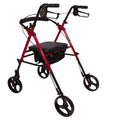 ProBasics Burgundy Aluminum Rollator - Height Adjustable, Padded Seat, 300 lb Capacity