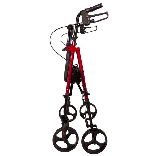ProBasics Burgundy Aluminum Rollator - Height Adjustable, Padded Seat, 300 lb Capacity