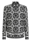 Dolce & Gabbana Men Majolica-Print Silk Shirt
