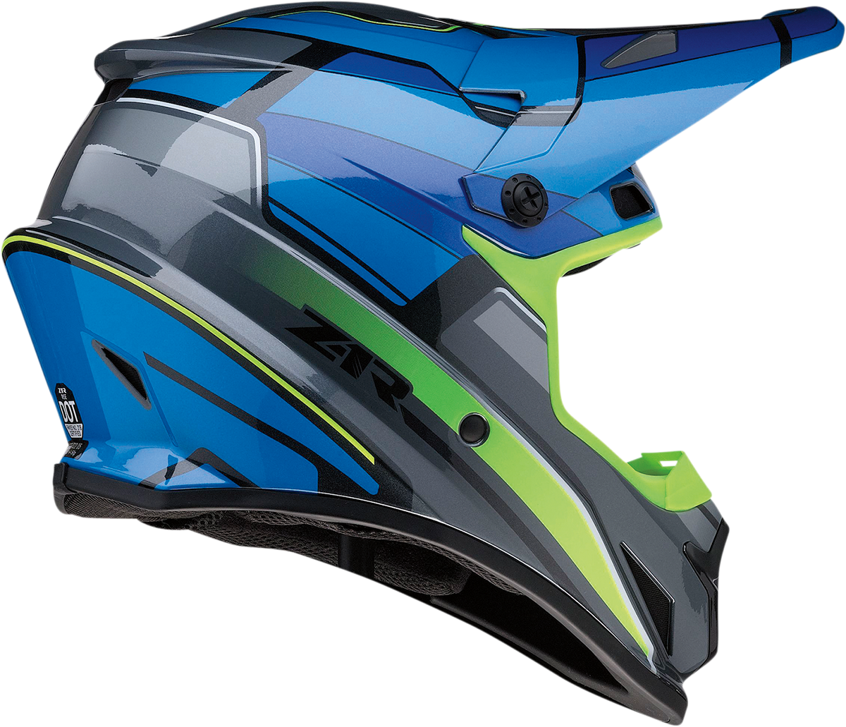 Z1R, Z1R Rise Helmet MC - Blue/Hi-Viz, Medium (Part #0110-7194) by Z1R