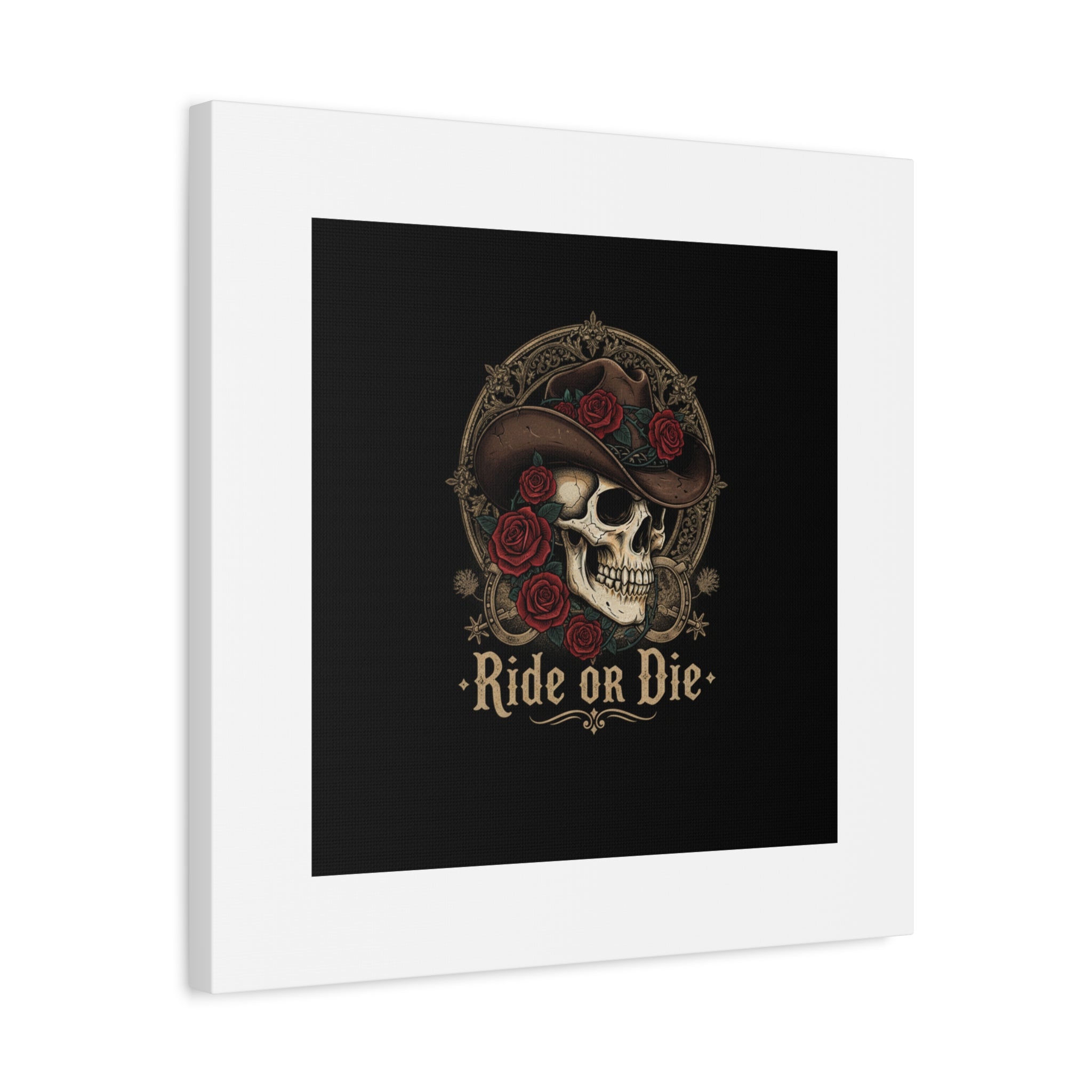 Ride or Die Skull Canvas | Western Skull Art, Gothic Americana