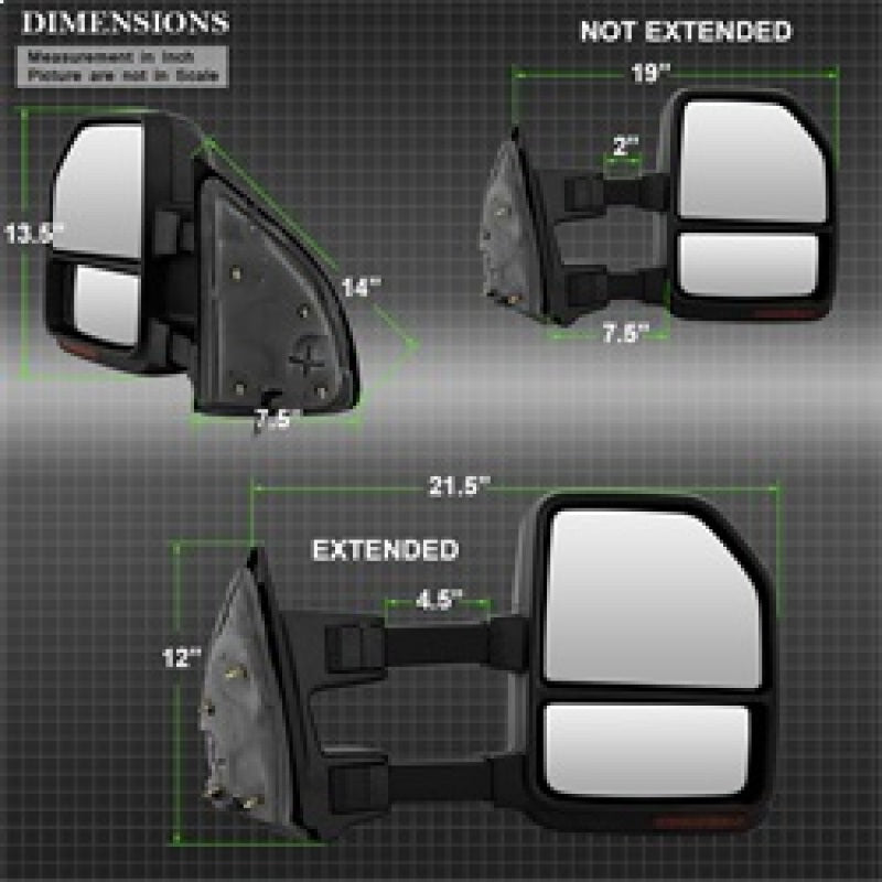 SPYDER xTune 08-15 Ford F-250 SD Heated Adj LED Signal Power Mirror - Smk (MIR-FDSD08S-G4-PW-RSM-SET) 9943126
