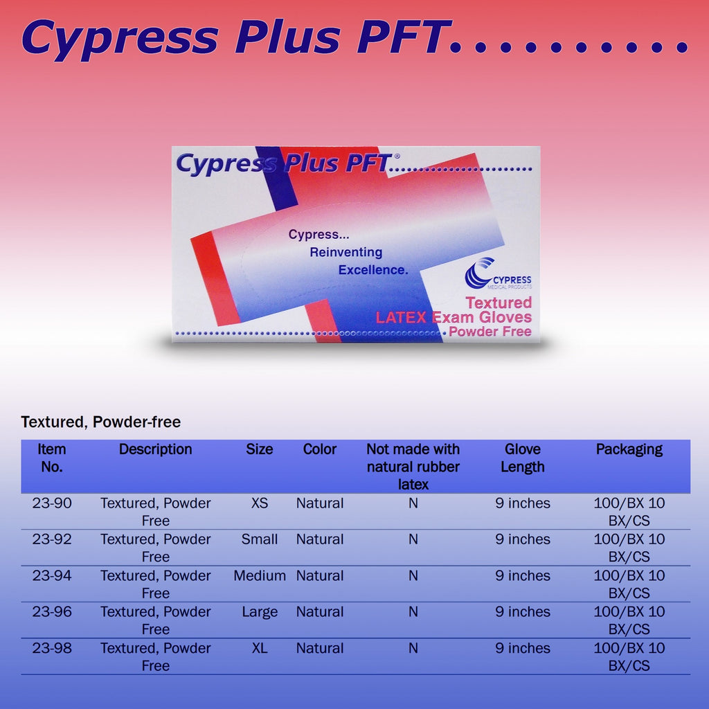Cypress Plus® PFT Latex Exam Glove, Small, Ivory 23-92