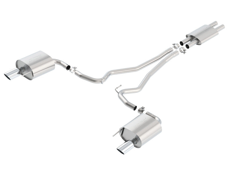 Borla Cat Back 15-17 Ford Mustang 3.7L V6 MT/AT 2.25in Pipe 4in Single Round Rolled Tips 140587