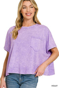 Zenana Halo Washed Oversized Top