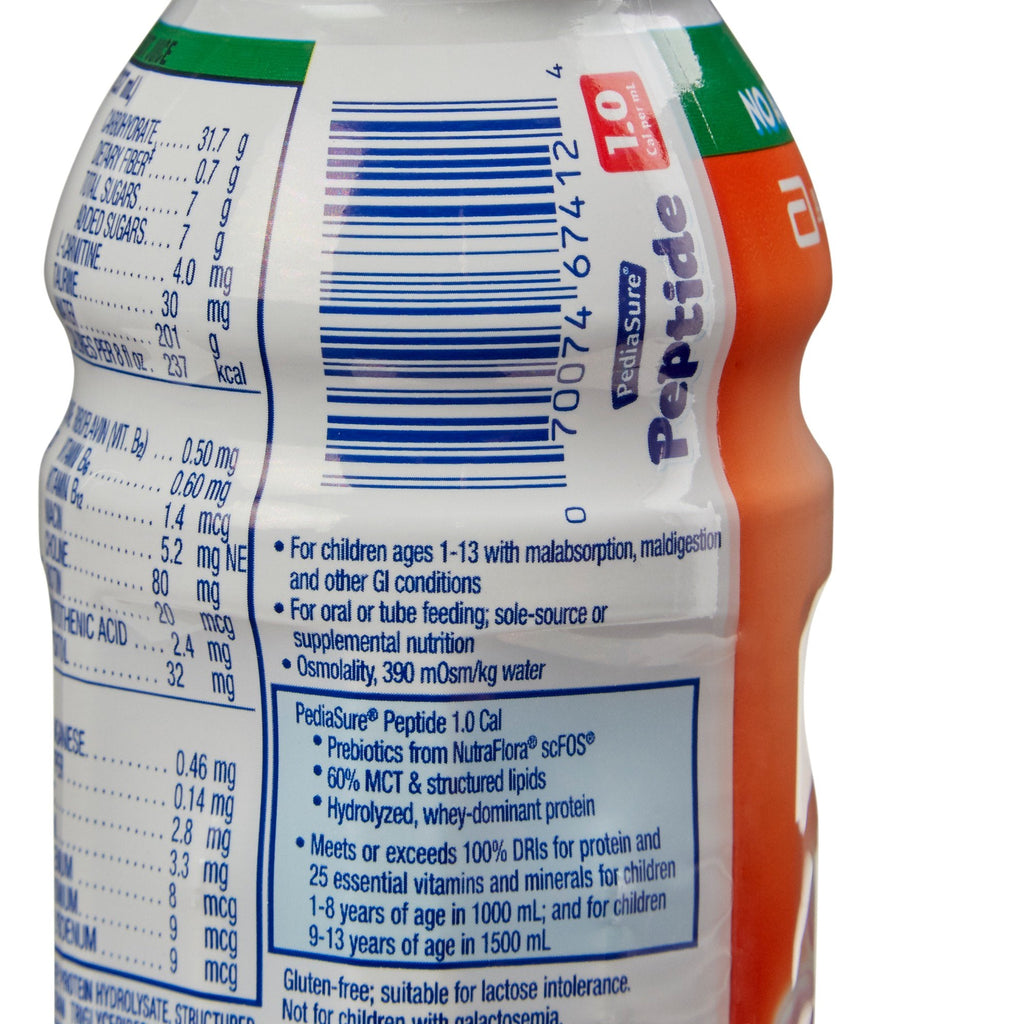 PediaSure® Peptide 1.0 Cal Peptide-Based Nutrition, Strawberry, 8-ounce bottle 67411