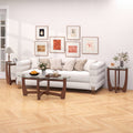 Round End Table Set of 2 with Tempered Glass Top