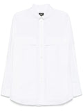 Fendi Men Topstitched Fendi Roma Lettering Cotton Shirt