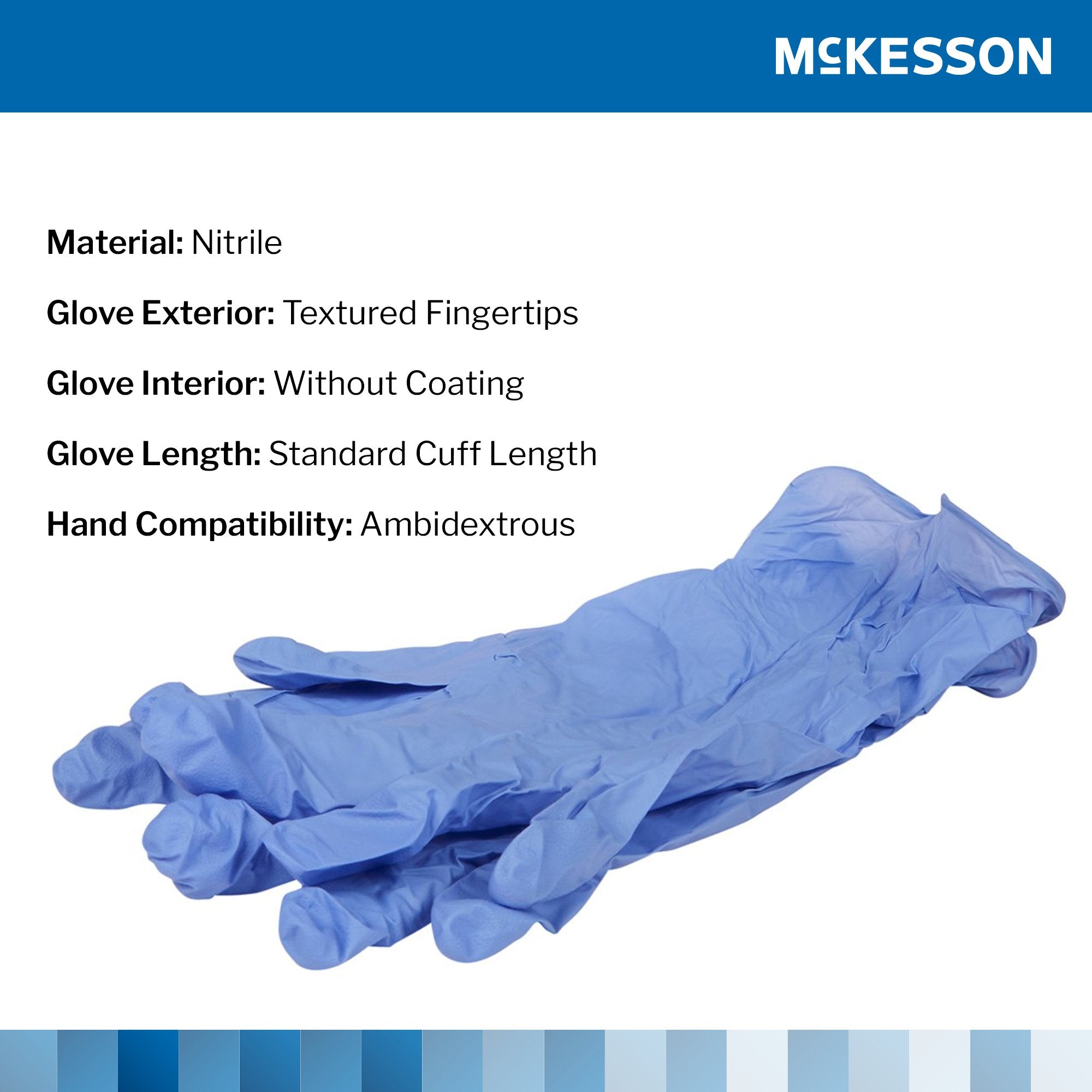 McKesson Confiderm® 3.5C Nitrile Exam Glove, Large, Blue 14-6978C